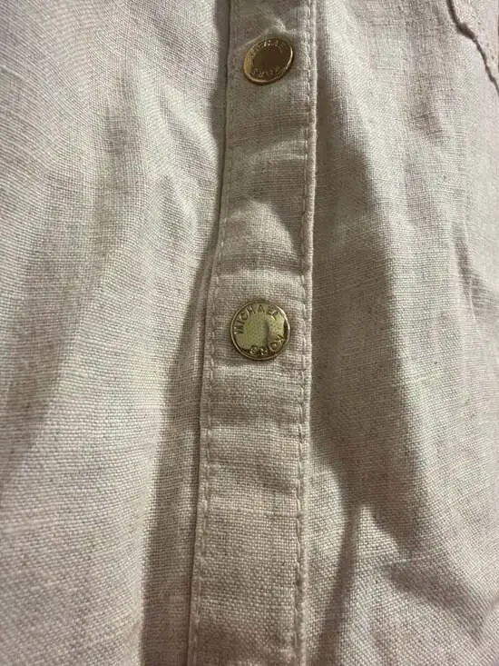 MICHAEL Michael Kors Women's 100% Linen Sleeveless Utility Safari Button-Front D - Picture 3 of 5